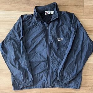 Vintage Reebok Navy Hooded Windbreaker Jacket